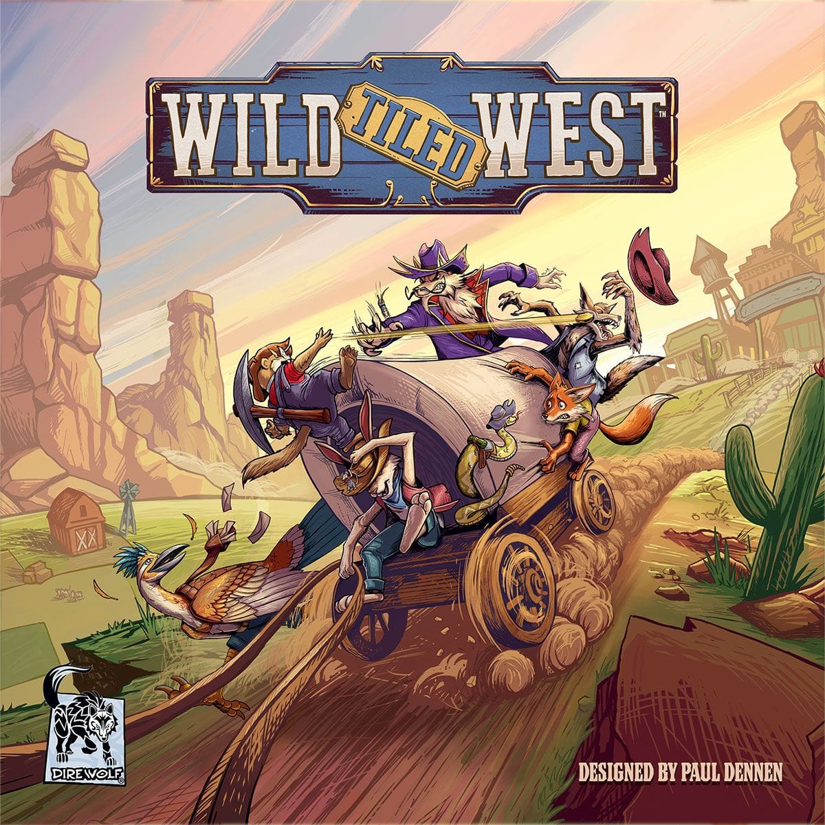 Cover des Brettspiels Wild Tiled West von Paul Dennen