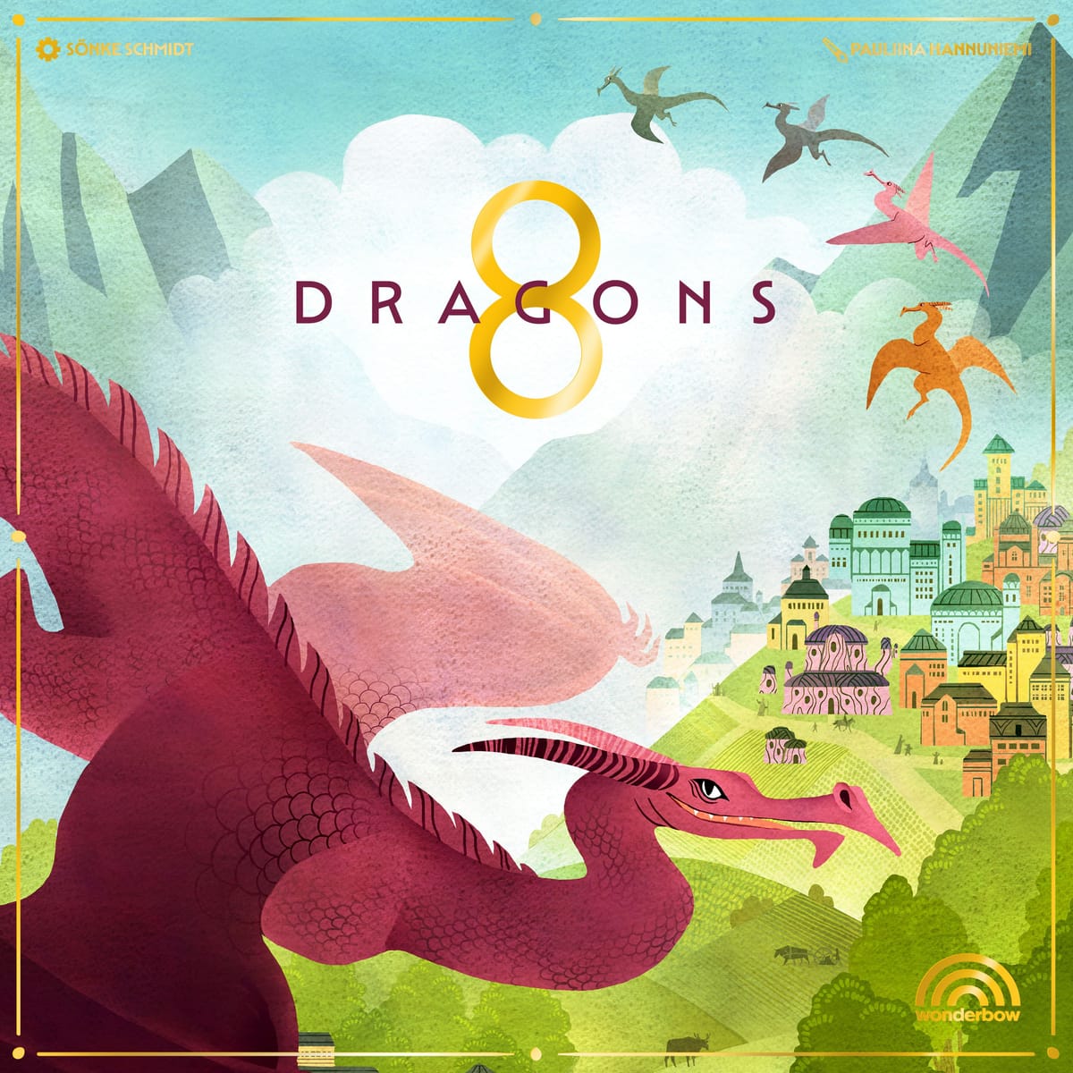 Titelbild von 8 Dragons (Wonderbow Games): Drachen über zwei Königreichen