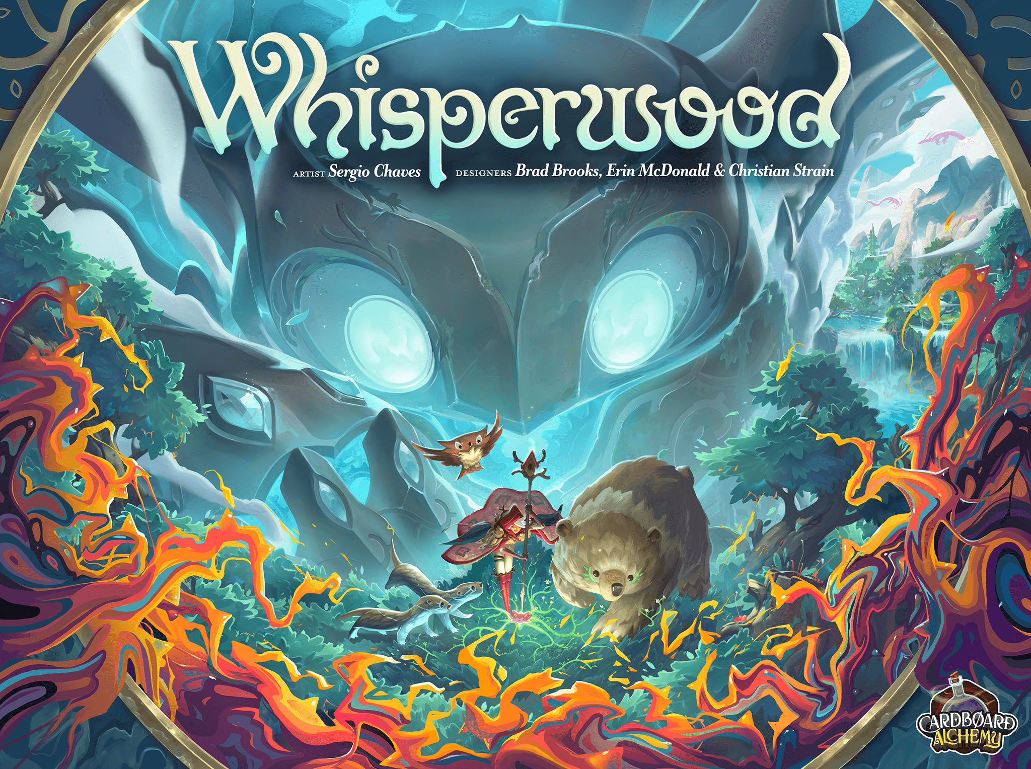 Whisperwood Cover: Beutelbau-Brettspiel von Cardboard Alchemy