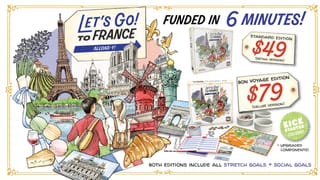 Hero-Artwork zu „Let's Go! To France" — Karten-Reiseplaner von AEG, Kickstarter-Kampagne 2026