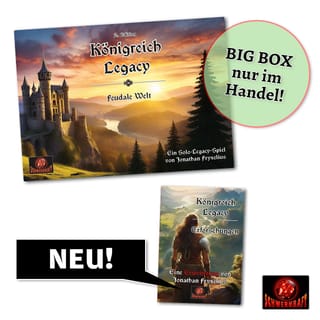 Big-Box-Version des Solo-Kampagnenspiels Königreich Legacy vom Schwerkraft-Verlag