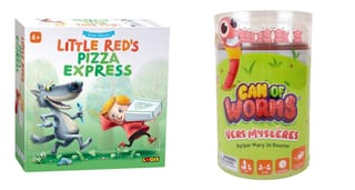 Packungscover von Little Red's Pizza Express (deutsche Fassung Ab durch den Wald) und Can of Worms (deutsche Fassung Noch’n Wurm bitte!)