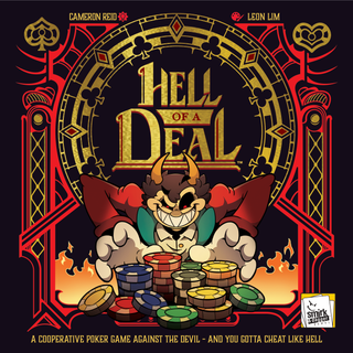 Cover von Hell of a Deal, kooperatives Poker-Kartenspiel von Smirk und Dagger Games