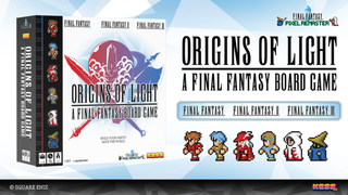 Kampagnen-Key-Art von Origins of Light, einem Final-Fantasy-Brettspiel auf Kickstarter