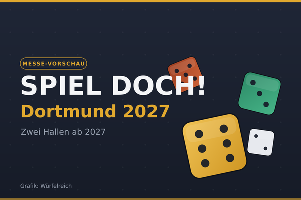 Brettspielmesse SPIEL DOCH! in Dortmund, die 2027 mit Halle 7 um eine zweite Halle wächst.