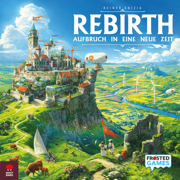 Cover der deutschen Ausgabe von Rebirth: Aufbruch in eine neue Zeit von Reiner Knizia (Frosted Games)
